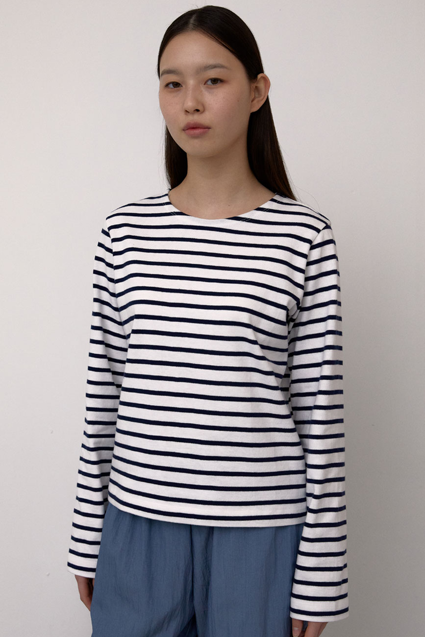[RE] Stripe Long Sleeve T-Shirts (White)