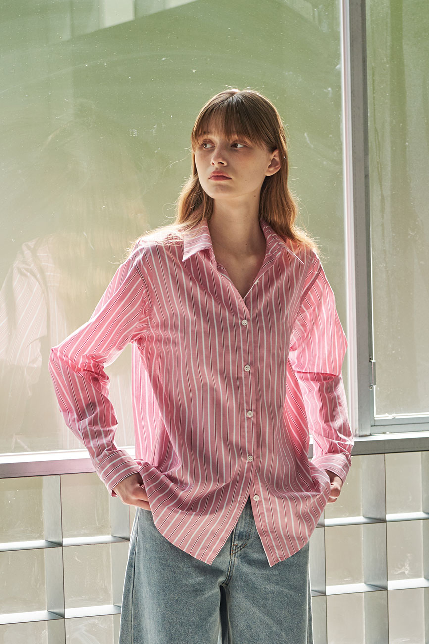 [RE] Stripe shirts (Deep Pink)