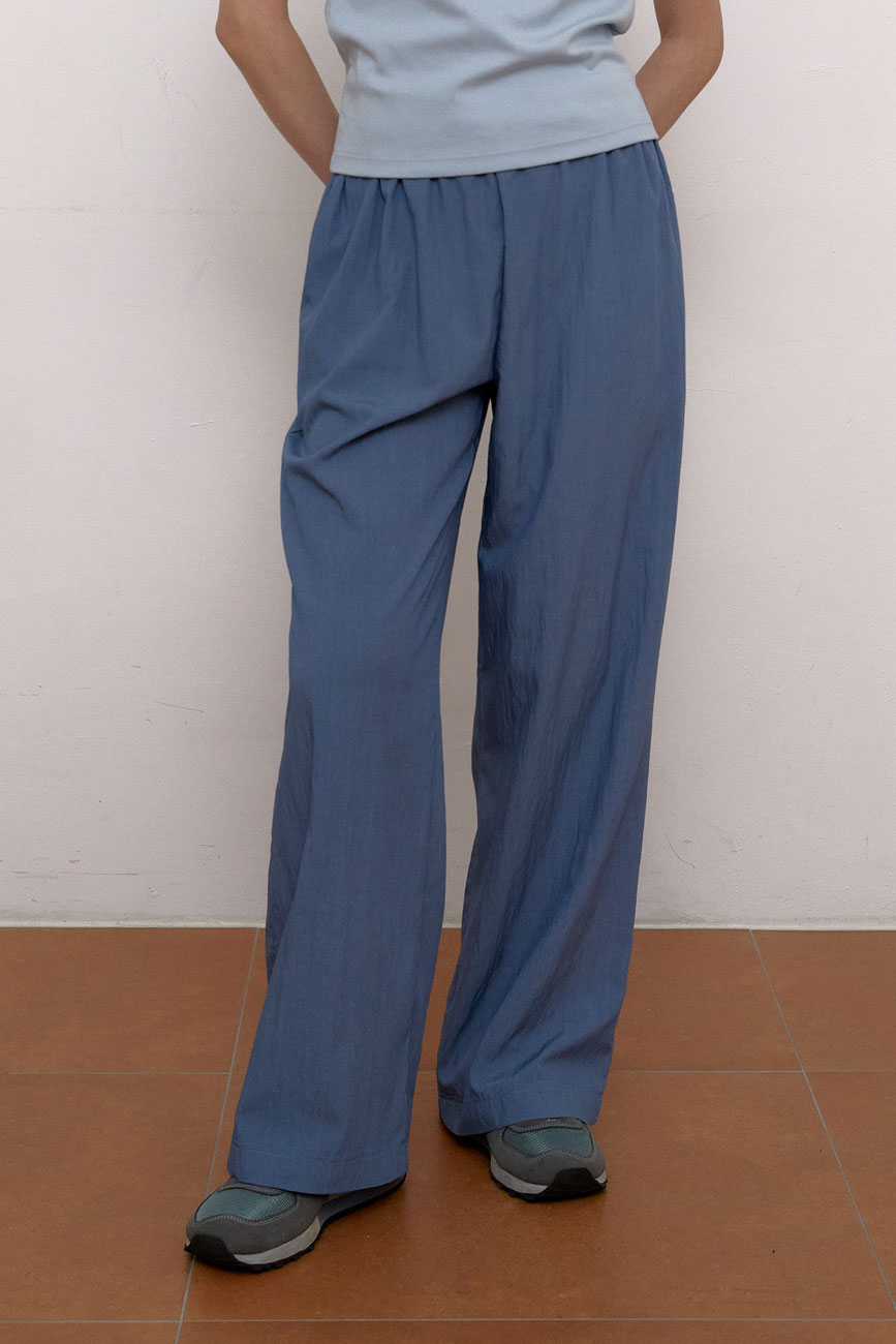 [1차] Nylon loose Banding Pants (Blue)