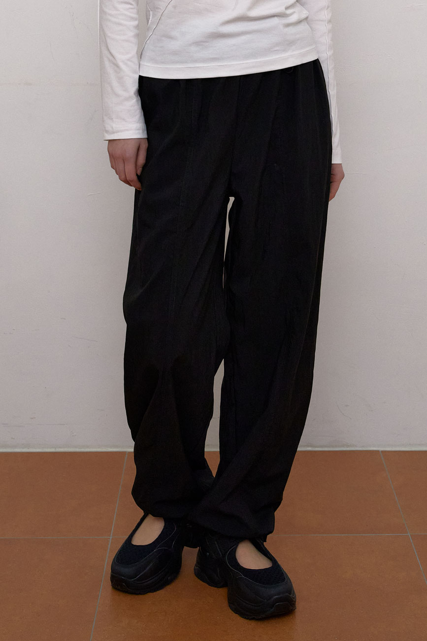 [RE] Nylon Line String Pants (Black)